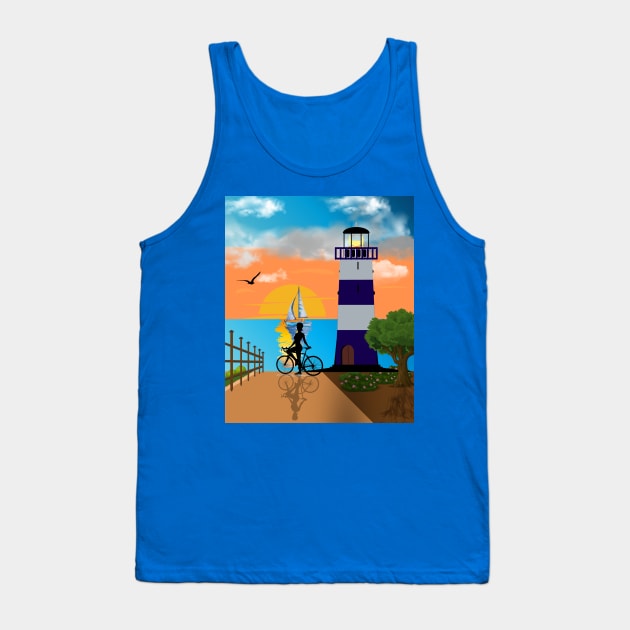 Bodie Island Lighthouse, NC Tank Top by Blended Designs